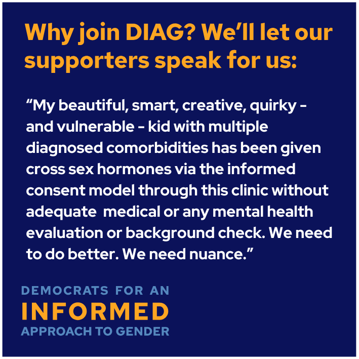 Gender ideology is not science. It's not medicine. It's not liberal. Help DIAG #shiftthenarrative. Join us at di-ag.org/join-us