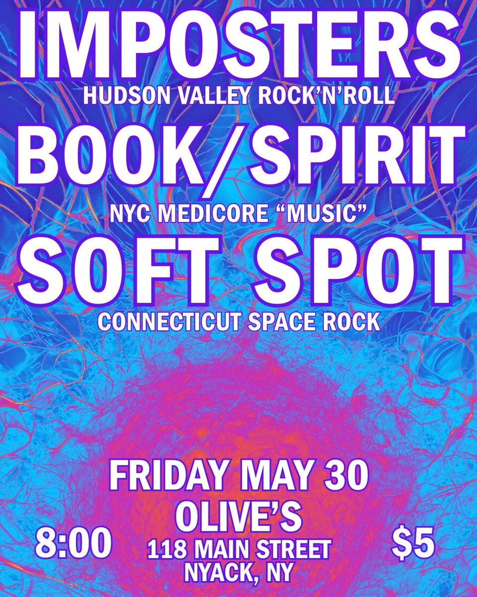 TONIGHT! We’re performing at 10PM in Nyack, NY at Olive’s🎶