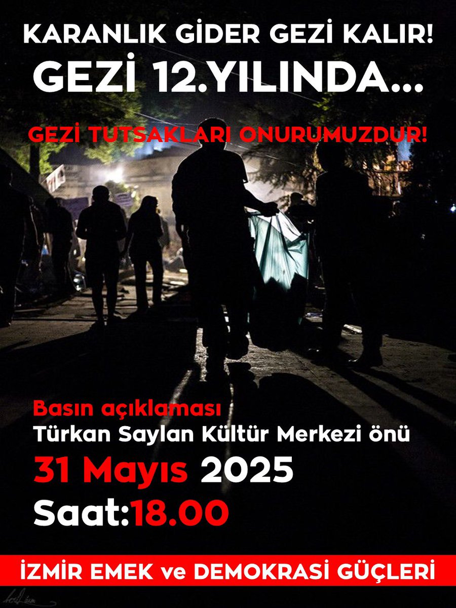 mahir_gra3's tweet photo. 12. Yılında Gezi’yi anmak için yarın sokağa: https://t.co/5bkfDzIpAG