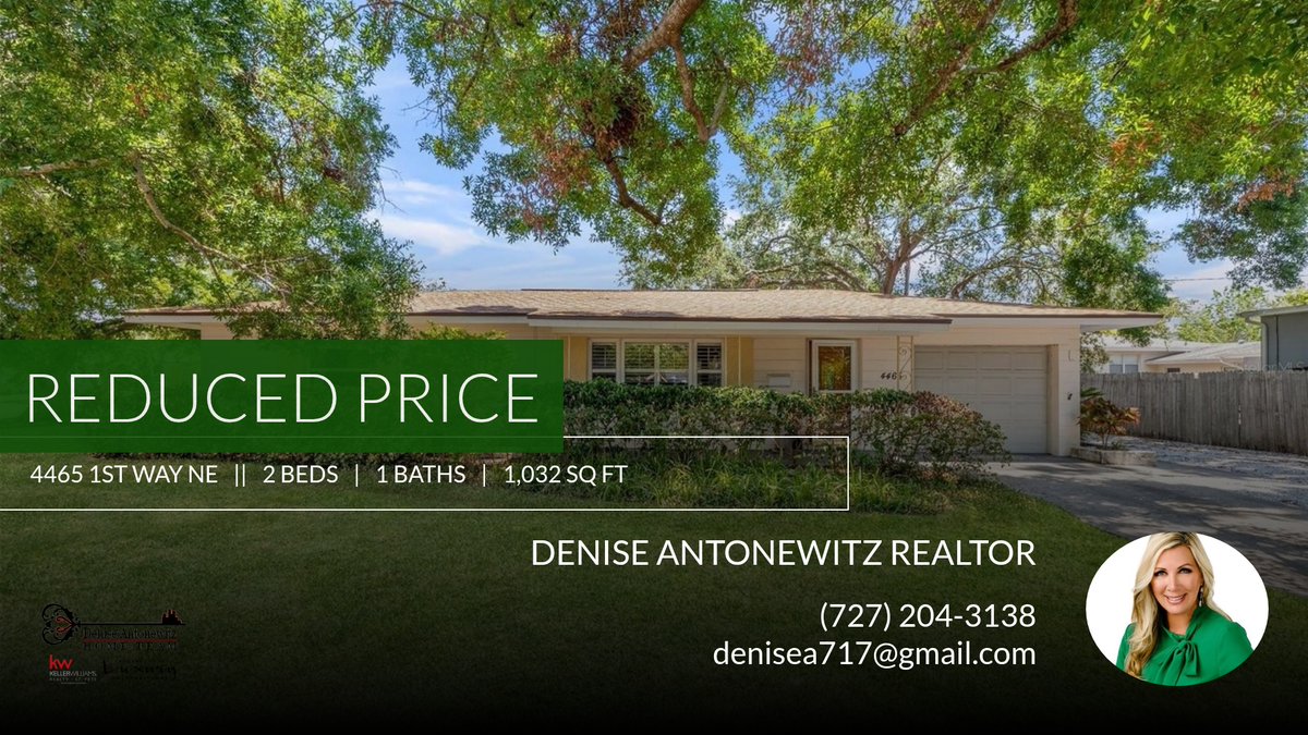 denisea717's tweet photo. 📍 Reduced Price 📍 This recently reduced home at 4465 1st Way Ne in St Petersburg won't last long, so, don't wait to set up a showing! Reach out here or at (727) 204-3138 for more information!

Denise Antonewitz, PA
Re... https://t.co/BPa6vAGBW5 https://t.co/kUiargWwuO