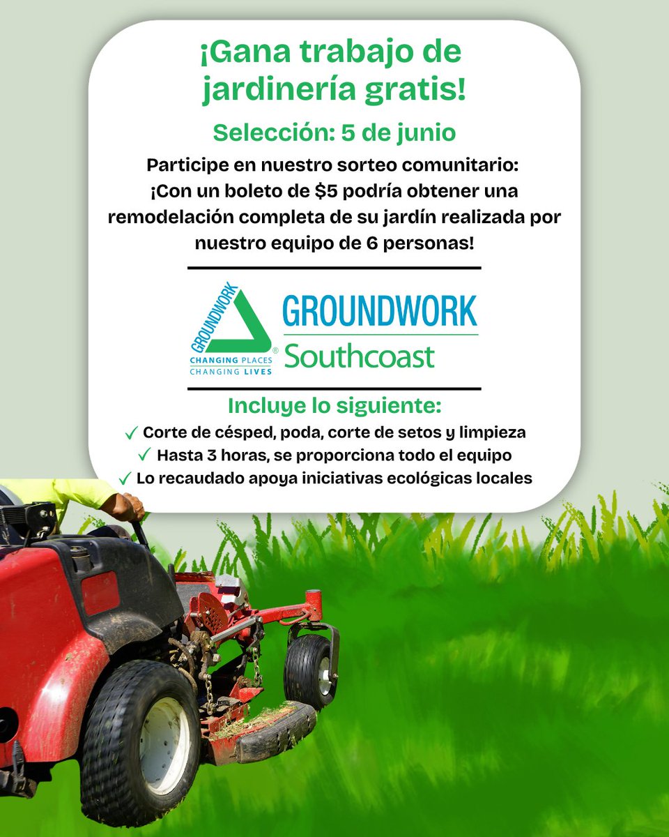 🌿 Win a yard makeover from our Green Team! 🌟
#NewBedford residents/businesses: Enter our $5 raffle to win mowing, weeding, cleanup &amp; more—up to 3 hrs of labor from our 6-person crew!

🎟️ tinyurl.com/3f3tefjz
📅 Drawing: June 5 | Service: June 10
All proceeds support GWSC 💚