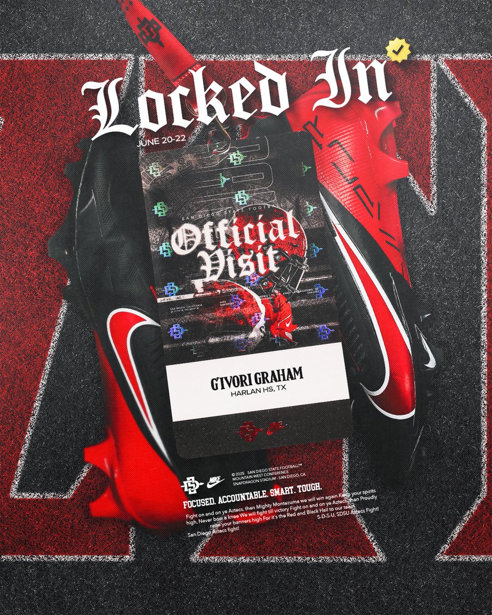 G’Ivori Graham (@givorigraham) on Twitter photo I will be on my first official visit to <a href="/AztecFB/">San Diego State Football</a> thank you <a href="/TheHC_CoachLew/">🔴 Sean Lewis ⚫️</a> <a href="/DarianLH3/">Darian Hagan SDSU</a> <a href="/SeanDillonSDSU/">Sean Dillon</a> for the graphic 🔥 <a href="/coachesalas/">Eddie Salas</a> <a href="/HarlanHawks_FB/">Harlan Hawk Football</a> <a href="/247Sports/">247Sports</a> <a href="/247Hudson/">Hudson Standish</a> <a href="/Rivals/">Rivals</a> <a href="/On3sports/">On3</a> <a href="/BDammone/">Along The Wire</a> <a href="/2MGE_/">𝟚𝕄 𝔾𝕣𝕚𝕕𝕚𝕣𝕠𝕟 𝔼𝕧𝕒𝕝𝕦𝕒𝕥𝕚𝕠𝕟𝕤</a> <a href="/GPowersScout/">Greg Powers 🏟️</a> I will be on my first official visit to <a href="/AztecFB/">San Diego State Football</a> thank you <a href="/TheHC_CoachLew/">🔴 Sean Lewis ⚫️</a> <a href="/DarianLH3/">Darian Hagan SDSU</a> <a href="/SeanDillonSDSU/">Sean Dillon</a> for the graphic 🔥 <a href="/coachesalas/">Eddie Salas</a> <a href="/HarlanHawks_FB/">Harlan Hawk Football</a> <a href="/247Sports/">247Sports</a> <a href="/247Hudson/">Hudson Standish</a> <a href="/Rivals/">Rivals</a> <a href="/On3sports/">On3</a> <a href="/BDammone/">Along The Wire</a> <a href="/2MGE_/">𝟚𝕄 𝔾𝕣𝕚𝕕𝕚𝕣𝕠𝕟 𝔼𝕧𝕒𝕝𝕦𝕒𝕥𝕚𝕠𝕟𝕤</a> <a href="/GPowersScout/">Greg Powers 🏟️</a>
