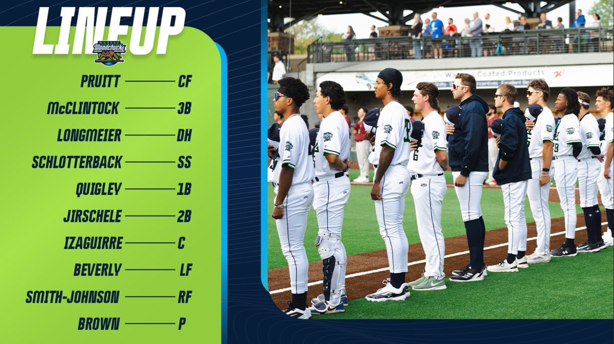 Wausau Woodchucks (@chucksbaseball) on Twitter photo No place like home. Your #Woodchucks are geared up to take on Green Bay—starting lineup is set! 🌲⚾
🦫 Woodchucks vs. <a href="/gbrockers/">Green Bay Rockers</a>
📍Wausau, WI
⏰ 6:35PM
📝 bit.ly/WoodchucksStats
📺 bit.ly/WoodchucksWatch No place like home. Your #Woodchucks are geared up to take on Green Bay—starting lineup is set! 🌲⚾
🦫 Woodchucks vs. <a href="/gbrockers/">Green Bay Rockers</a>
📍Wausau, WI
⏰ 6:35PM
📝 bit.ly/WoodchucksStats
📺 bit.ly/WoodchucksWatch