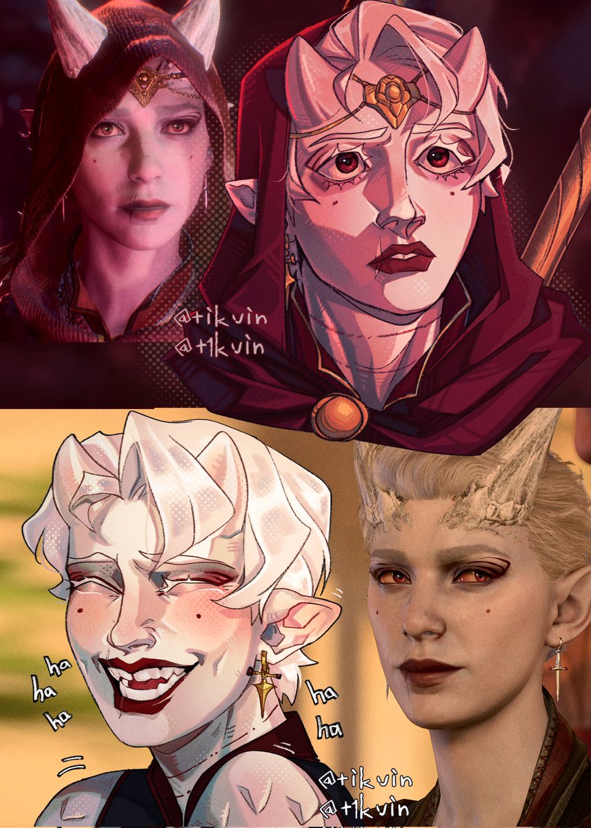 T1kvin's tweet photo. BG3 ARTISTS LET'S SEE YOUR TAVS/DURGES AND YOUR ART 📣
Qrt with your character model vs how you draw them :)
#IGMvsHIDT https://t.co/GDER1YJUT6