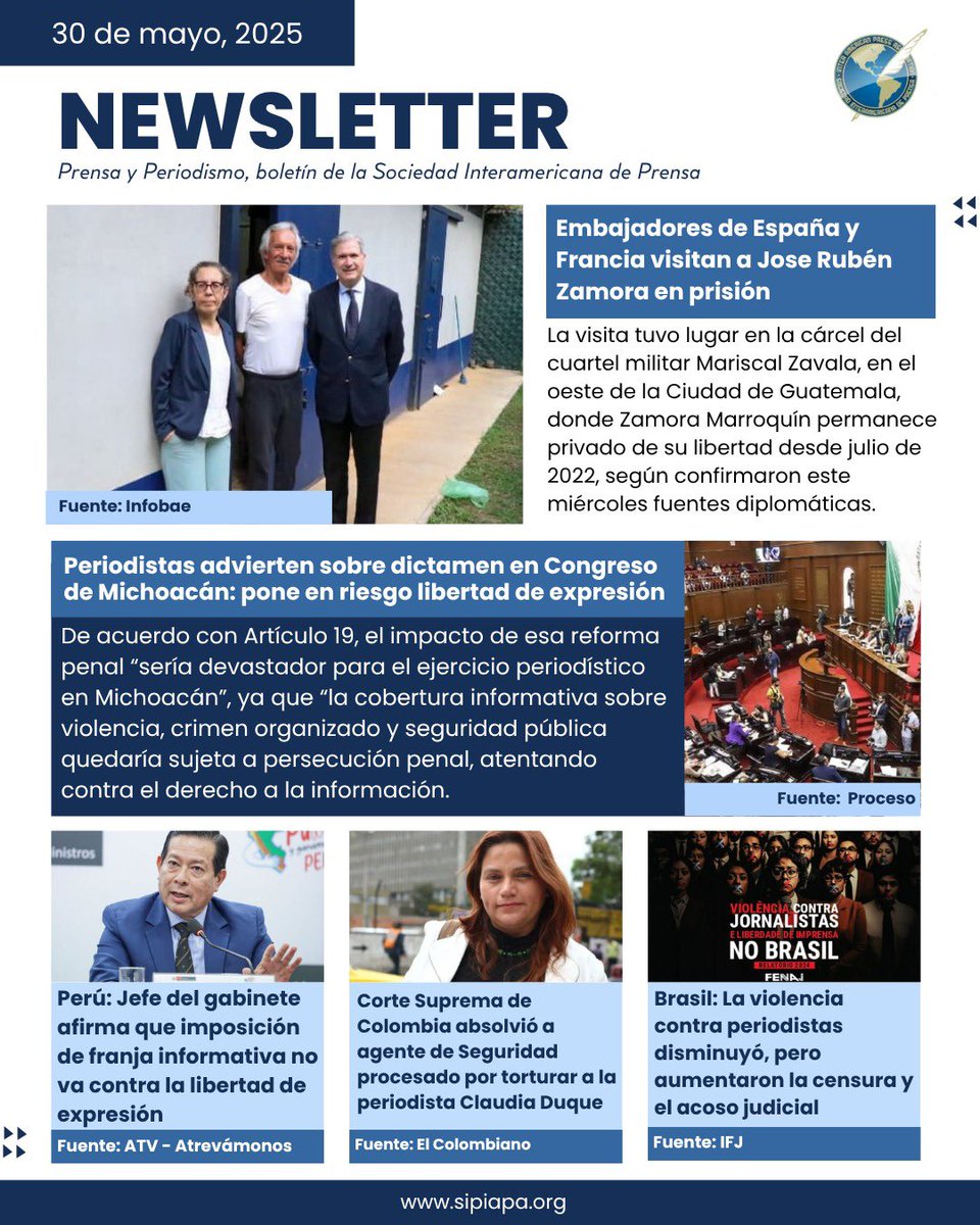 🗞️ Las noticias más relevantes sobre periodismo, libertad de expresión y la industria periodística. 

🔗 Conózcalas en el boletín diario de la SIP 👉🏼constantcontact.us3.list-manage.com/subscribe?u=5c…