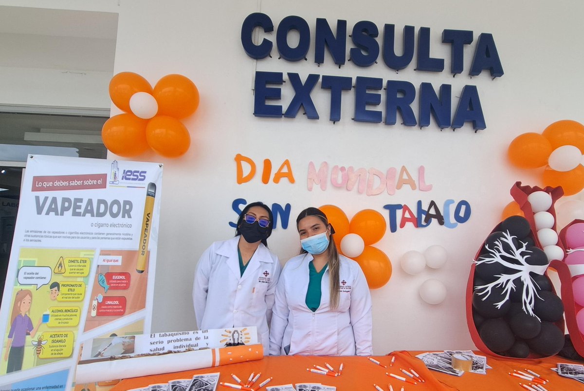 #Guayas | Este 31 de mayo se conmemora el "Día Mundial Sin Tabaco". El Hospital Básico Durán 🏥 realizó una casa abierta para advertir sobre los riesgos y consecuencias que ocasiona consumir tabaco y nicotina 🚭.