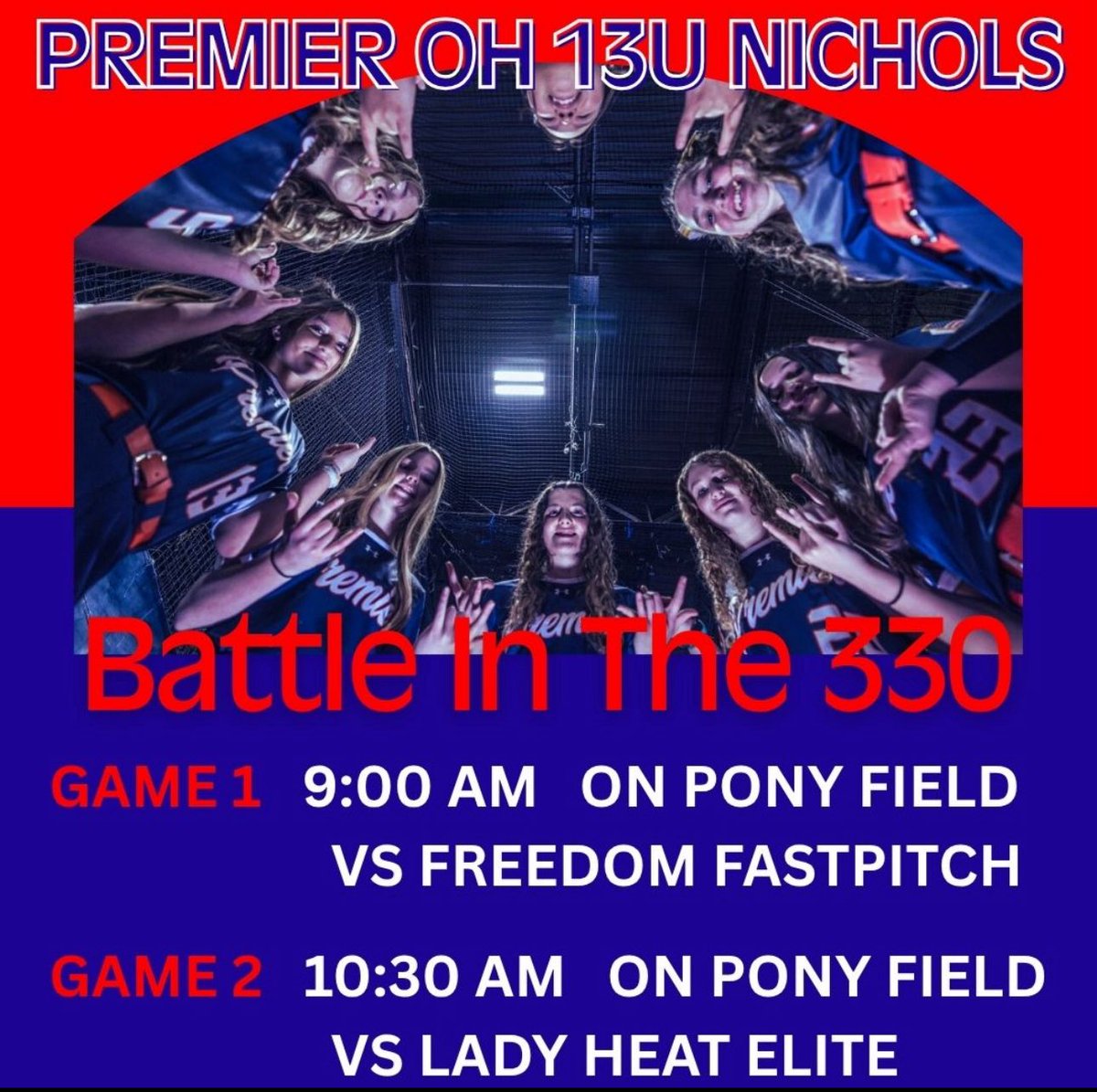 Mark13to's tweet image. Battle in the 330 tournament in Akron this weekend!!! #PremierSoftball 🥎💙🧡