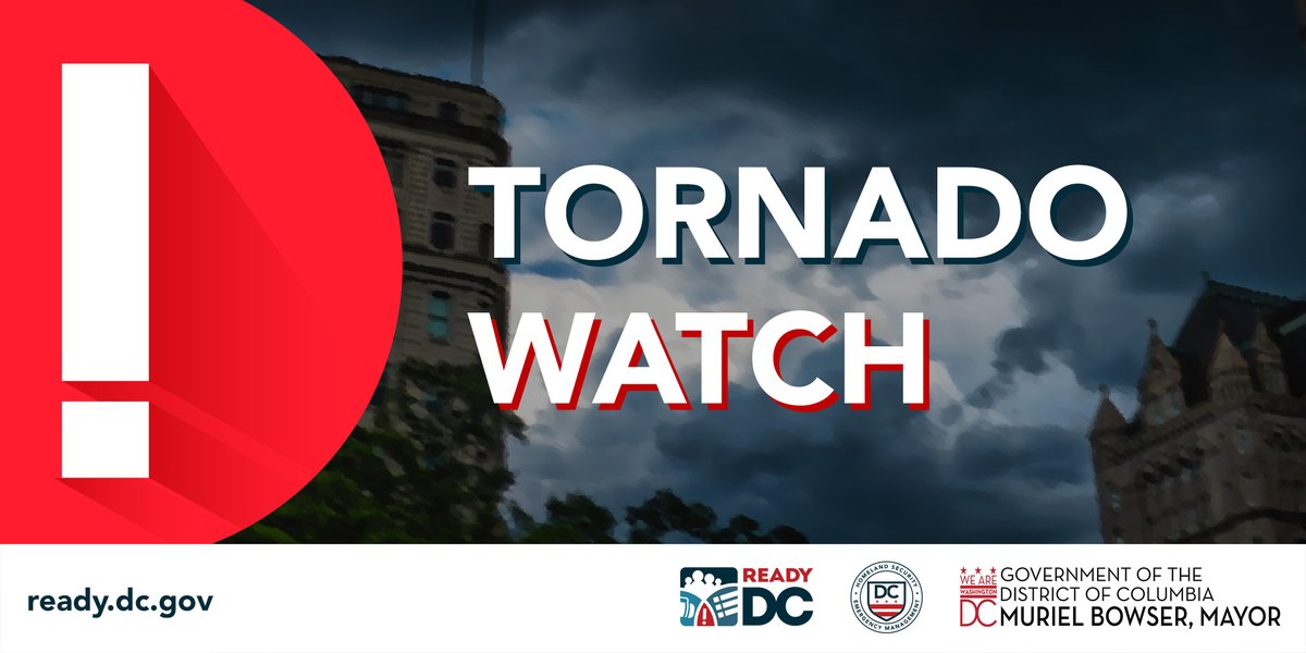 DC is currently under a tornado watch until midnight. Be aware and monitor for weather updates.