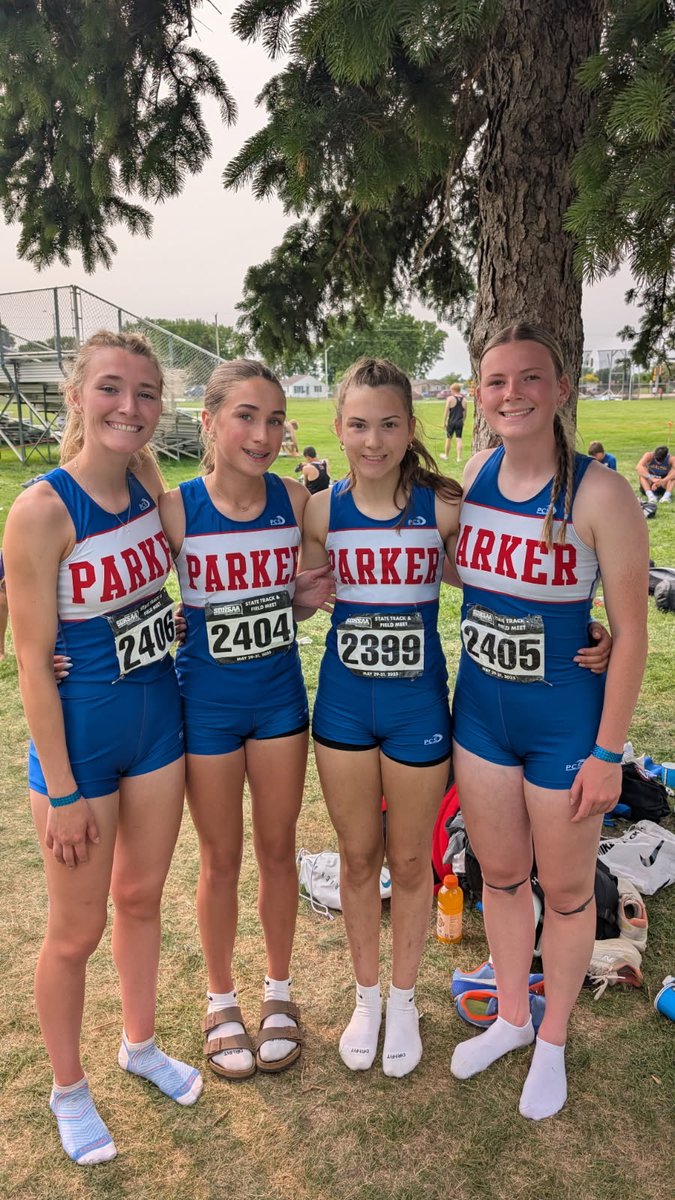 The girls 4x400 team finished with a time of 4:30 at the state meet. Team members are Jenna Van Velzen, Jillian Schulte, Sarah Gullikson and Emma Tuschen.
