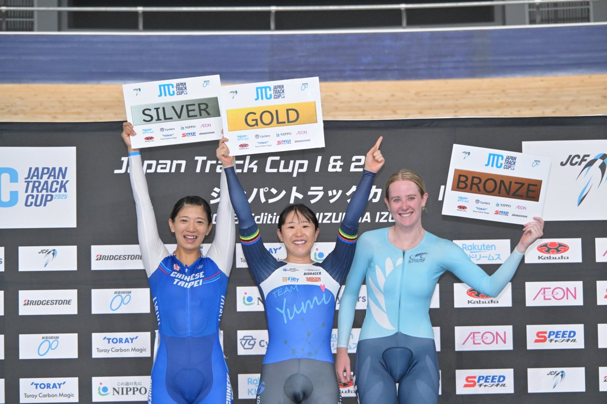 2025 JAPAN TRACK CUPⅠ 
Day2 
女子エリート オムニアム
1位 梶原悠未（TEAM Yumi）　134 
2位 HUANG Ting Ying（チャイニーズタイペイ）　119 
3位 DONNELLY Samantha（ニュージーランド）　116  
#JAPANTRACKCUP