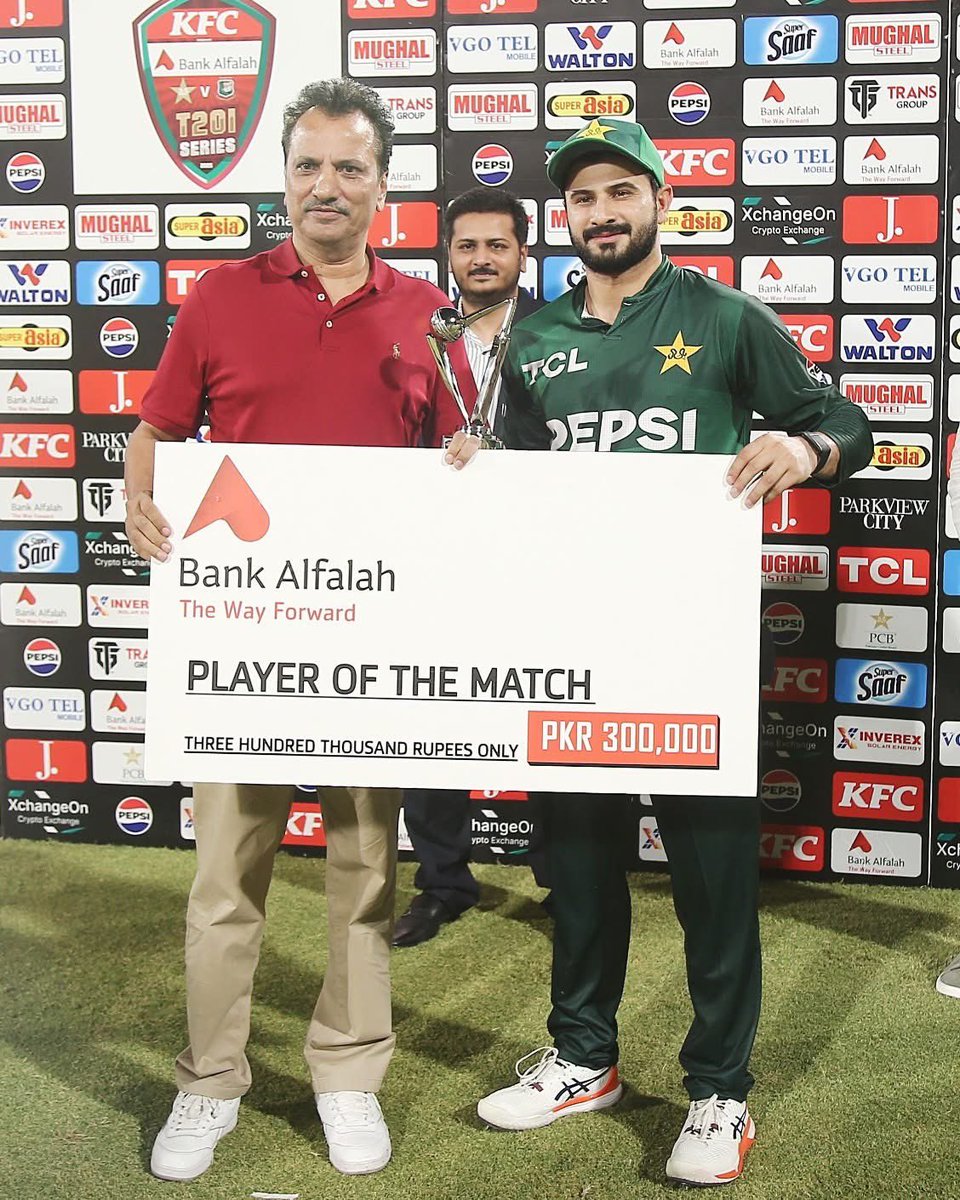 Alhamdulilah, proud to be back in national colours 🇵🇰 

No bigger honour than representing your country at the highest level. 

Proud to contribute and happy to win the series 🏏☑️🏏