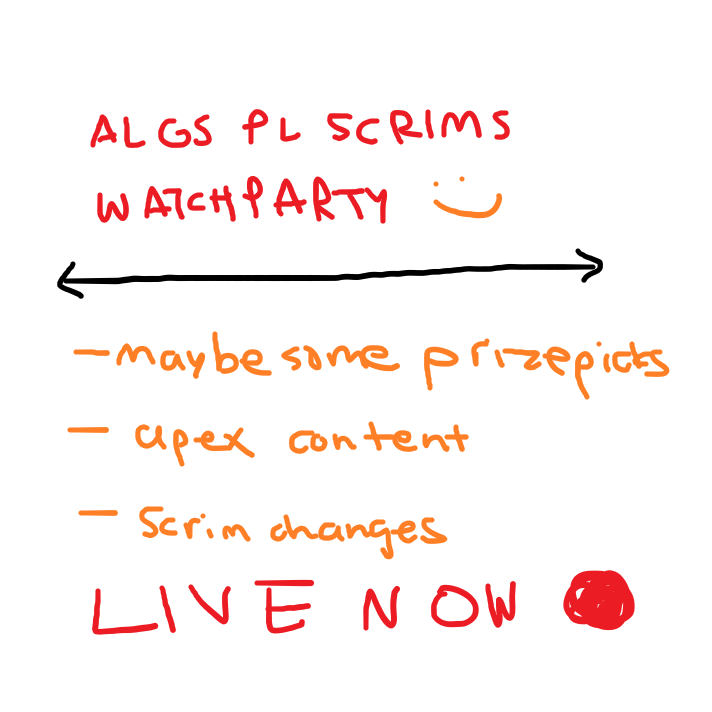 time for a watch party, some talk about competitive apex, and a bunch of other stuff. events are coming down the pipeline!
