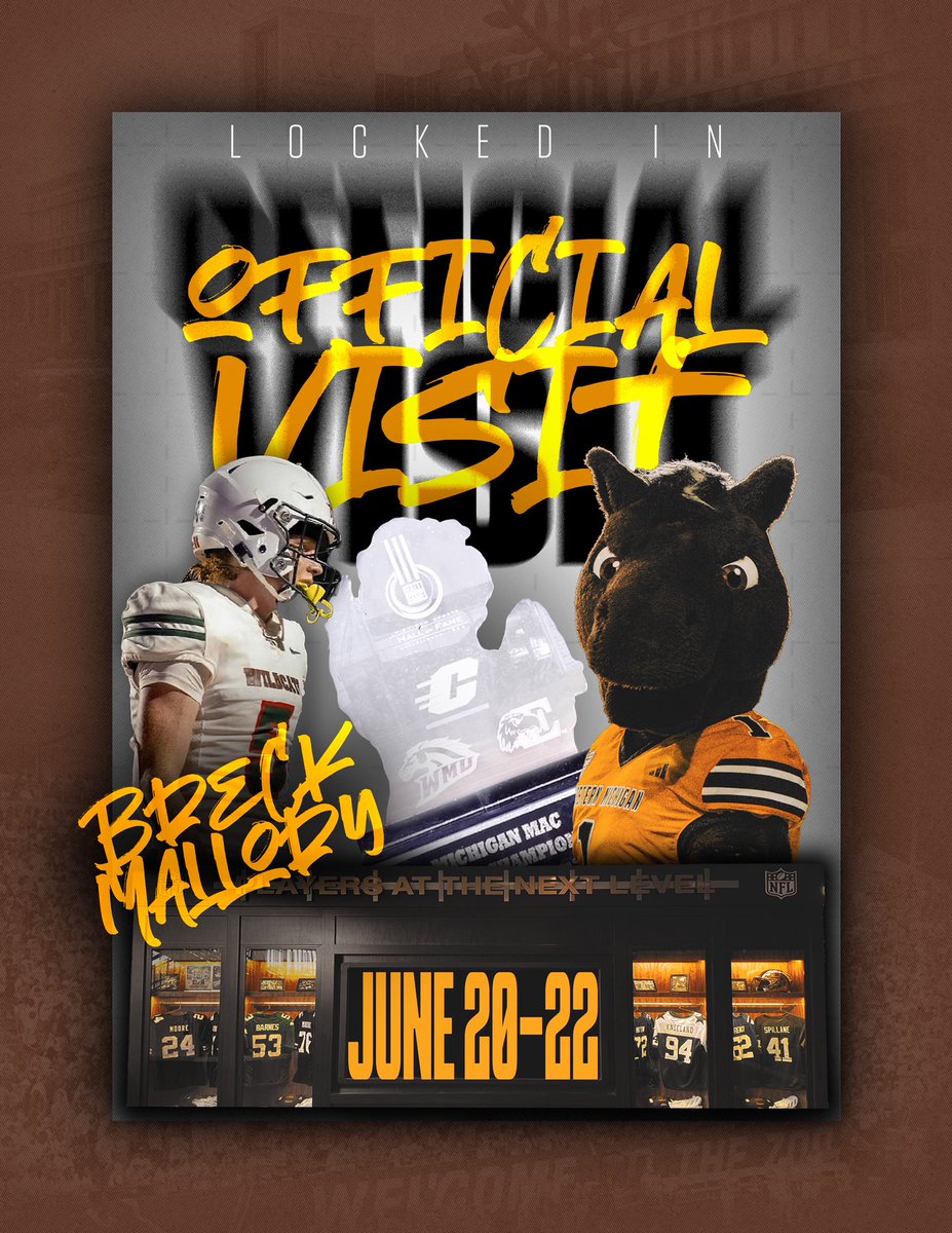 Breck Mallory (@breck_mallory) on Twitter photo Very excited to have set up my official visit at <a href="/WMU_Football/">Western Michigan Football</a>!! <a href="/coach_mal/">Patrick Mallory</a> <a href="/CoachLT39/">Lance Taylor</a> <a href="/GreerMartini48/">Greer Martini</a> <a href="/CoachKirkendall/">Will Kirkendall III</a> <a href="/CoachKelich/">Dan Kelich</a> <a href="/247recruiting/">247Sports Recruiting</a> <a href="/IndySportsZone/">Indy Sports Zone</a> <a href="/IndianaPreps/">Indiana Preps</a> <a href="/PrepRedzoneIN/">Prep Redzone Indiana</a> Very excited to have set up my official visit at <a href="/WMU_Football/">Western Michigan Football</a>!! <a href="/coach_mal/">Patrick Mallory</a> <a href="/CoachLT39/">Lance Taylor</a> <a href="/GreerMartini48/">Greer Martini</a> <a href="/CoachKirkendall/">Will Kirkendall III</a> <a href="/CoachKelich/">Dan Kelich</a> <a href="/247recruiting/">247Sports Recruiting</a> <a href="/IndySportsZone/">Indy Sports Zone</a> <a href="/IndianaPreps/">Indiana Preps</a> <a href="/PrepRedzoneIN/">Prep Redzone Indiana</a>