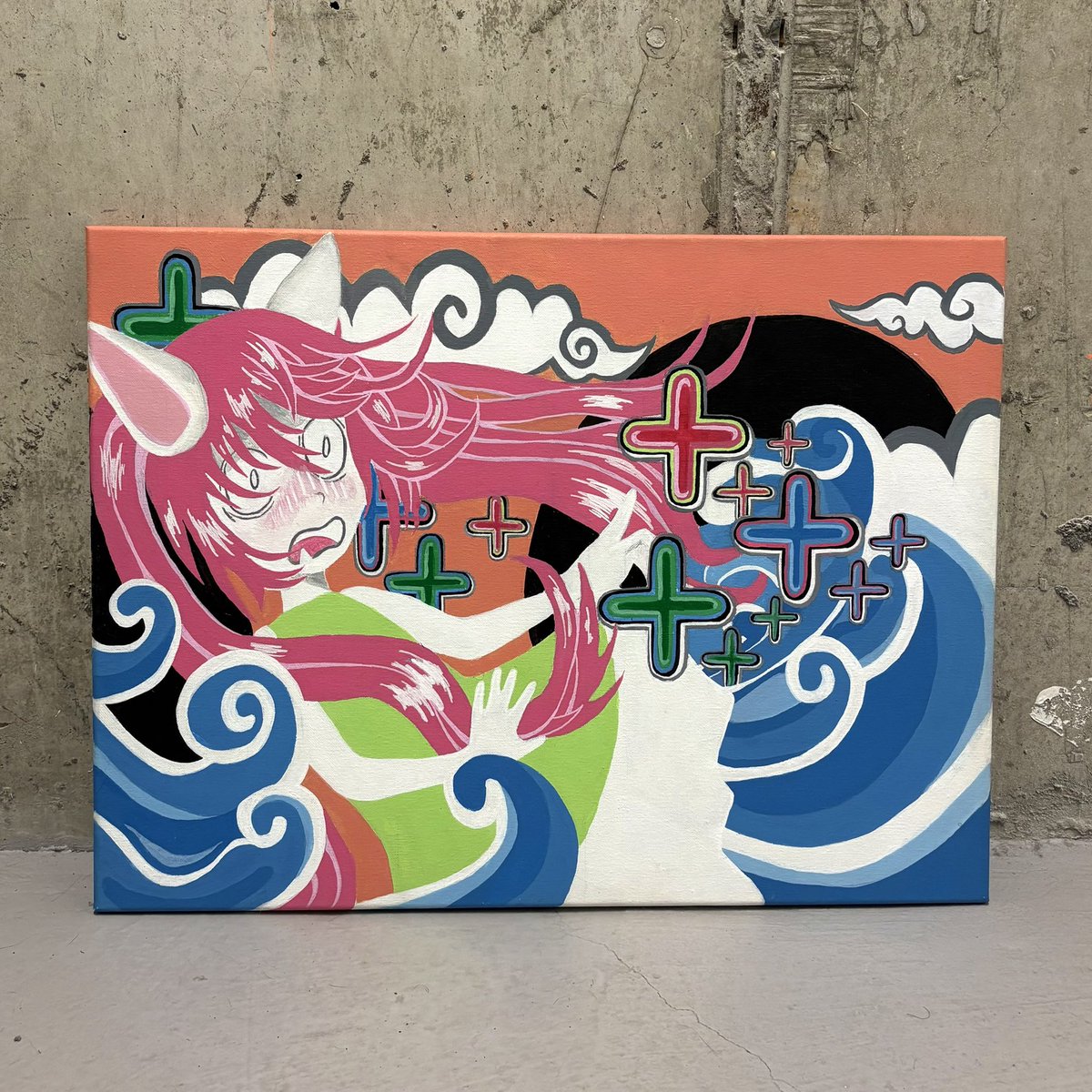 viviberserk's tweet image. painted by me, 18x24” on canvas