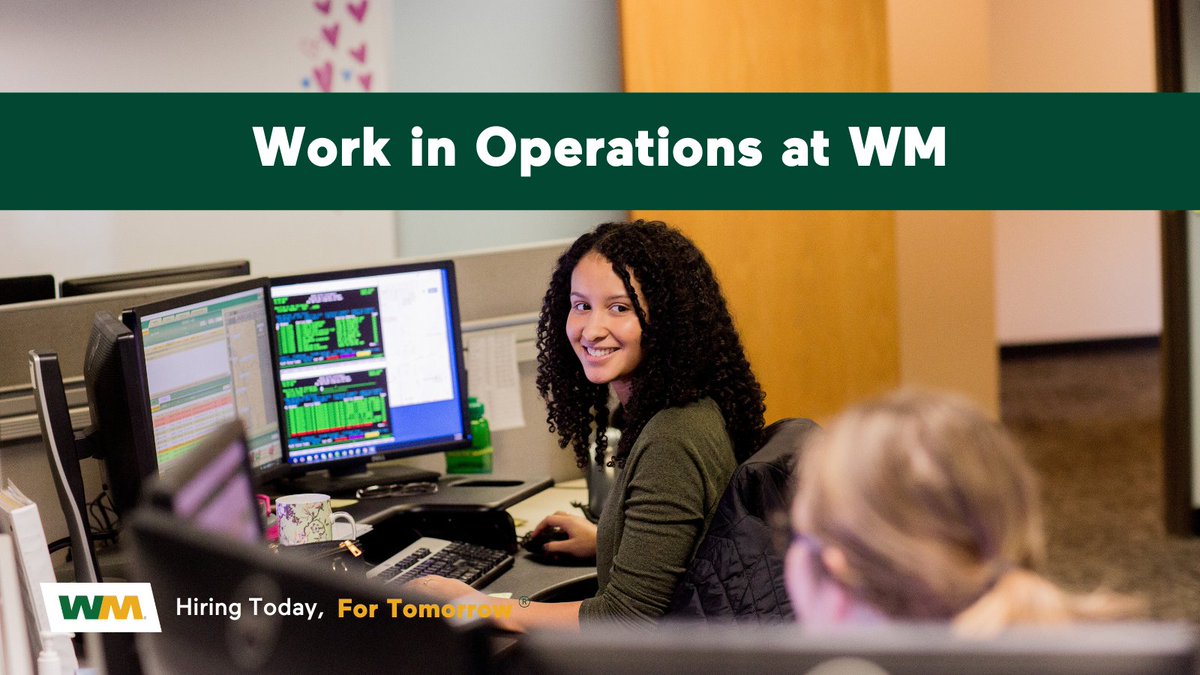 #JOBSPOTLIGHT: Work in #operations at <a href="/WasteManagement/">WM</a>, from #equipmentoperators to #engineers and more. Become a part of the day-to-day operations that drive WM forward.
bit.ly/3ZbiwKl