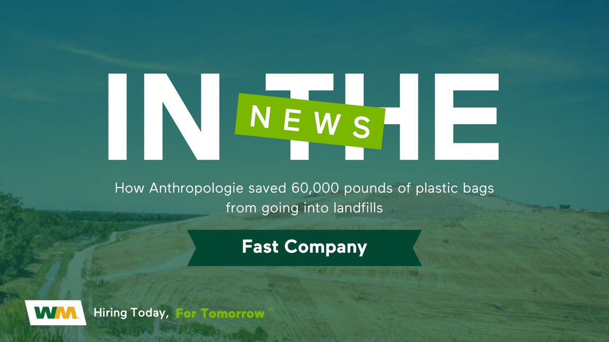 Join <a href="/WasteManagement/">WM</a>, where innovation meets sustainability! Our partnership with <a href="/Anthropologie/">Anthropologie</a> on a new recycling system showcases our forward-thinking approach. Shape the future with us - we're hiring!

fastcompany.com/91318614/how-a…