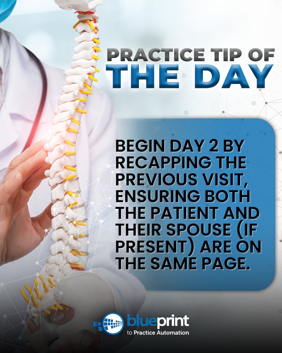 dr_gumm's tweet image. Day 2 patient visits? Recap to align patient &amp;amp; spouse. 💬 Builds trust! 

#PracticeTips #PatientCare