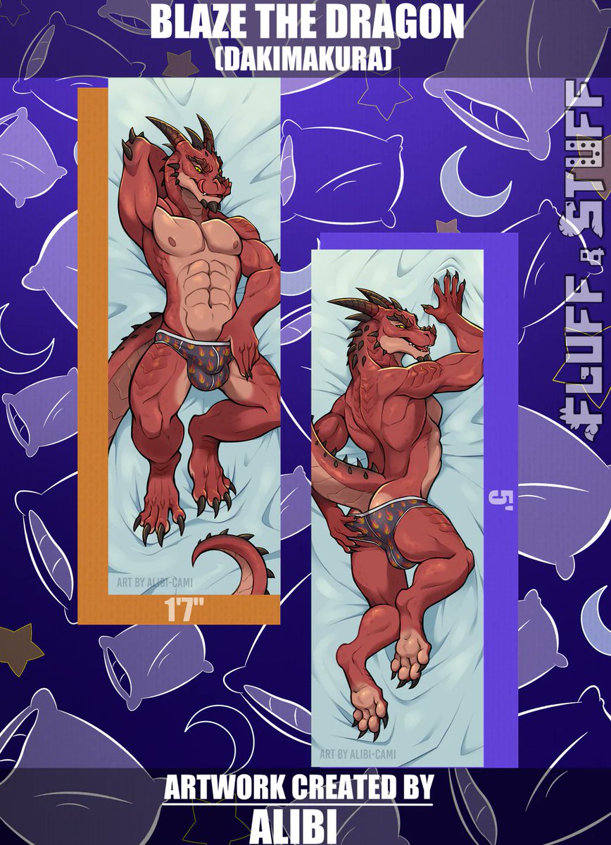 Everyone knows that dragons are hot. And this flaming stud is hardly any exception. But trust us, things are gonna get way hotter when you hop in bed with him!  <a href="/Alibi_Cami/">Alibi</a>  furrydakimakura.com/collections/da…