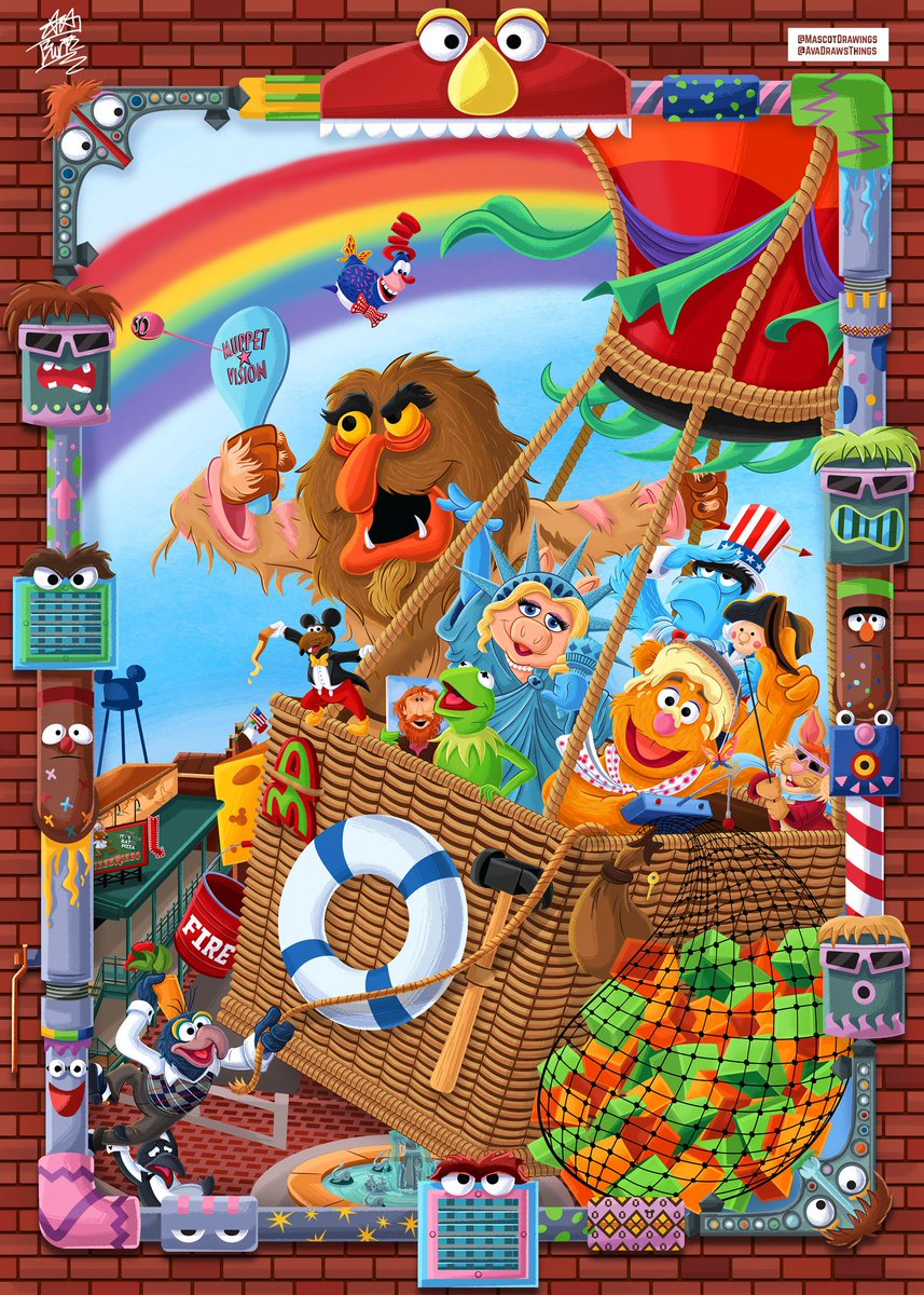 "A Salute to All 3D Shows, but Mainly MuppetVision"

It felt right to make a detailed illustration, with plenty of references, in honor of my favorite childhood attraction and land.

This print goes on sale for the Stop Hate Fundraiser this Sunday!!! 🐸🎈