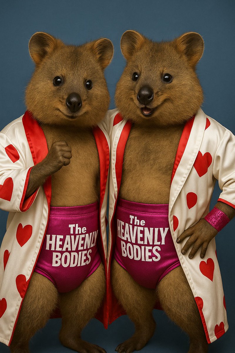 Nic The Train Guy (@nic24402) on Twitter photo <a href="/drtomprichard/">Tom Prichard</a>
Hi Dr Tom
I have been creating some pictures of Quokkas dressed as some legendary Tag Teams and I created this one of The Heavenly Bodies.
I hope you like it <a href="/drtomprichard/">Tom Prichard</a>
Hi Dr Tom
I have been creating some pictures of Quokkas dressed as some legendary Tag Teams and I created this one of The Heavenly Bodies.
I hope you like it