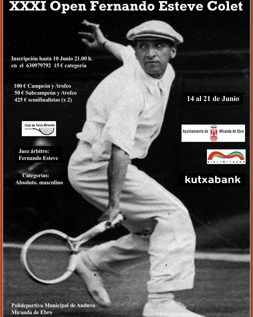 Inscripción abierta <a href="/DetenisClub/">Club deTenis Miranda</a> <a href="/FERNANDOESTEVE7/">FERNANDO ESTEVE</a>