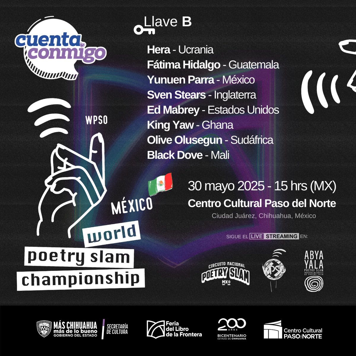 🇬🇭 GHANA ON THE GLOBAL STAGE!

King Yaw reps 🇬🇭 TONIGHT in Group B at the #WorldPoetrySlam in Mexico!

📍 Ciudad Juárez
🕘 From 10 PM Ghana time
🎥 Watch Live: youtu.be/J8gLWgPh-KI
Let’s cheer our champ as he brings Ghana’s voice to the world stage 🔥🇬🇭
#KingYaw #ehalakasa