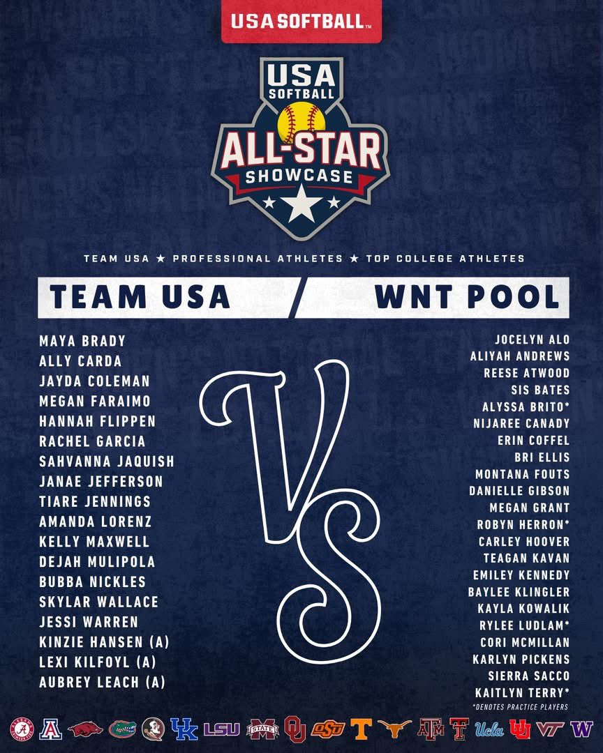 Dave Devine (@usaspresident) on Twitter photo Get ready for the ๐๐๐๐๐๐๐๐ softball showdown! ๐ฅ
The #USASoftball All-Star Showcase is bringing together Team USA, elite pro athletes, and top college stars for an unforgettable doubleheader! ๐บ๐ธ๐ฅ
๐ USA Softball Devon Park
๐
June 26, 2025 | ๐ 6:00 PM CT
๐ฒ More Get ready for the ๐๐๐๐๐๐๐๐ softball showdown! ๐ฅ
The #USASoftball All-Star Showcase is bringing together Team USA, elite pro athletes, and top college stars for an unforgettable doubleheader! ๐บ๐ธ๐ฅ
๐ USA Softball Devon Park
๐
June 26, 2025 | ๐ 6:00 PM CT
๐ฒ More