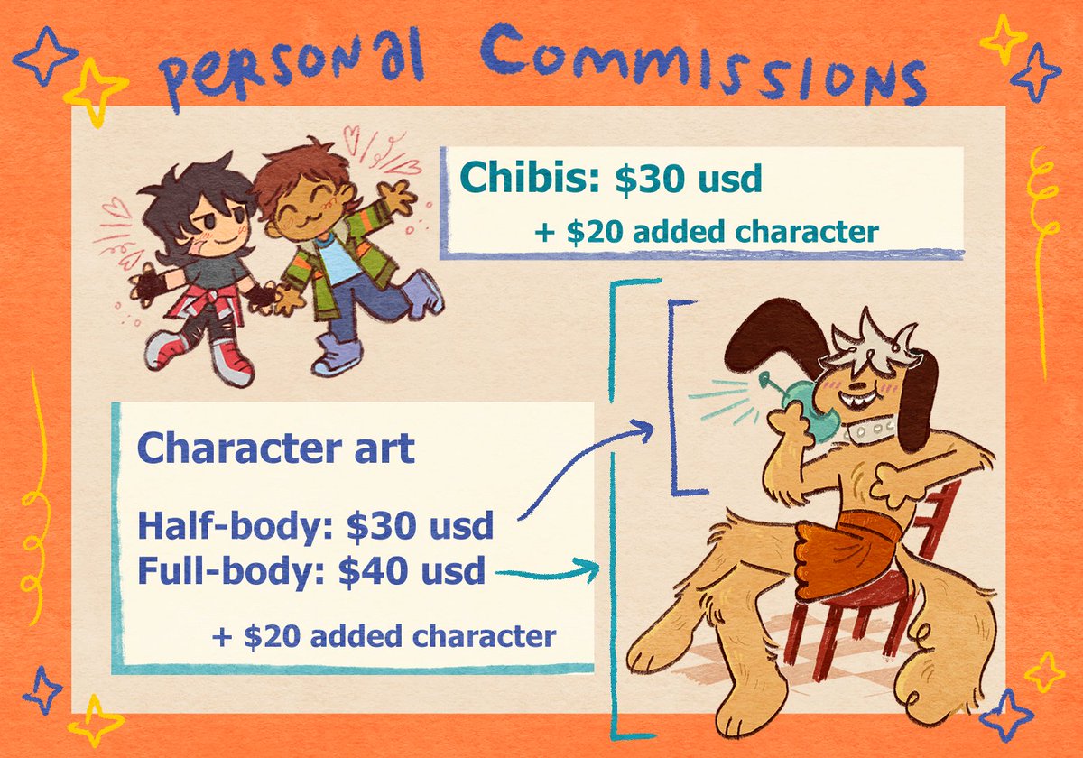queasyghosts's tweet image. ✨PERSONAL C0MMS OPEN!
Treat yourself or gift this to those you love as a surprise! I will gladly draw your faves, and I WILL abstract
and cute-ify them. >: ) #commsopen #commissionsopen
🖍️ go.bsky.app/redirect?u=htt…