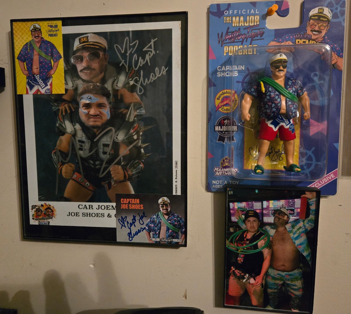 TheEBo's tweet photo. Time to crack some @drinkgaragebeer with the latest edition to the Shoeniverse. @MajorWFPod @TheJoeShoes @TheMattCardona @Myers_Wrestling @kanik89 #MajorGarageBeer #MajorWFPod #MajorBendies https://t.co/l3q3KNcwMh