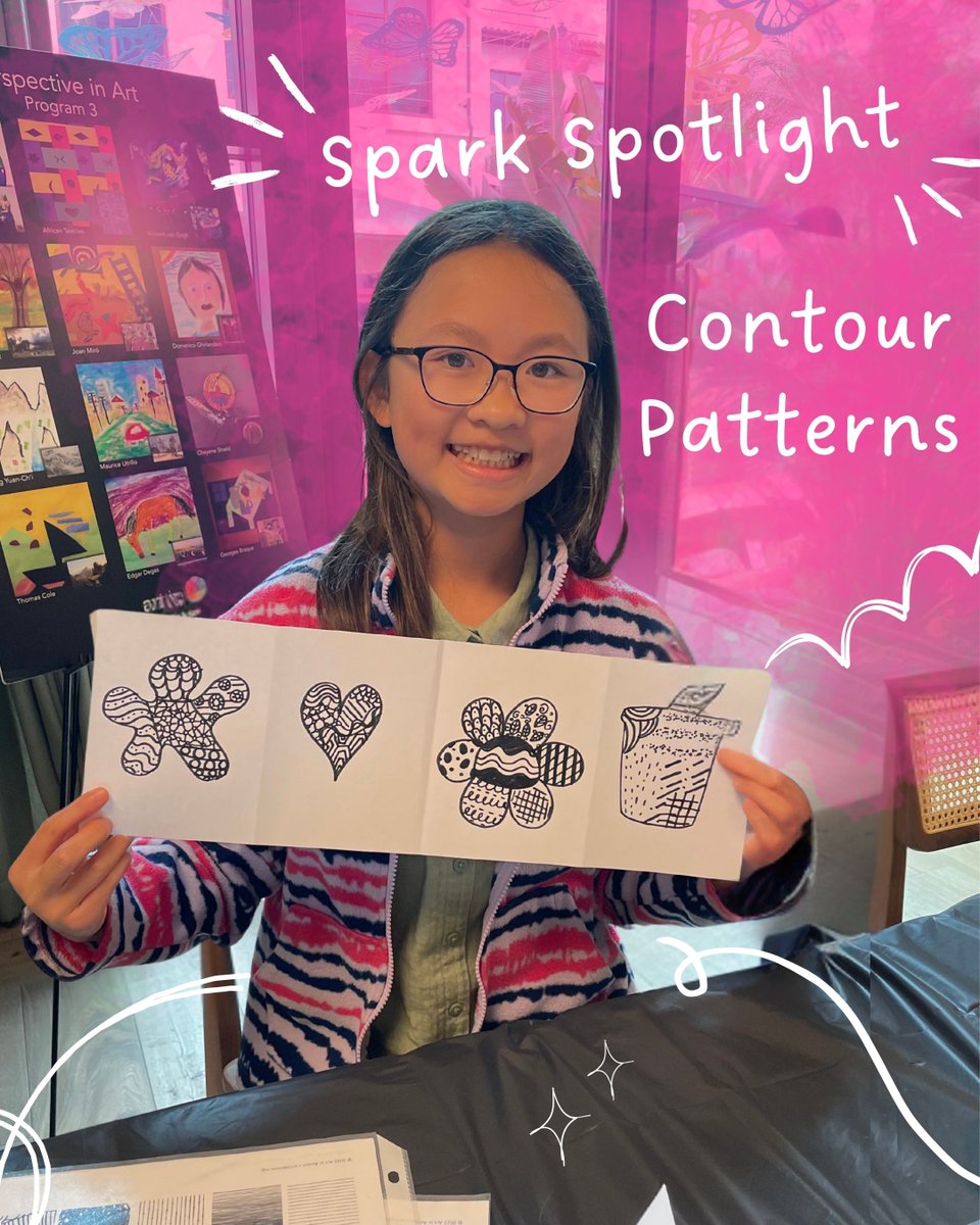 OurArtInAction's tweet image. 🌀Unwind with Contour Patterns! This Mindful Spark combines slow tracing &amp;amp; repetitive drawing to boost focus &amp;amp; reduce stress. The process is key! Grades 3-8. FREE for Art in Action subscribers on our Teach site! #MindfulArt #StressReduction #MindfulnessForKids #ArtProcess