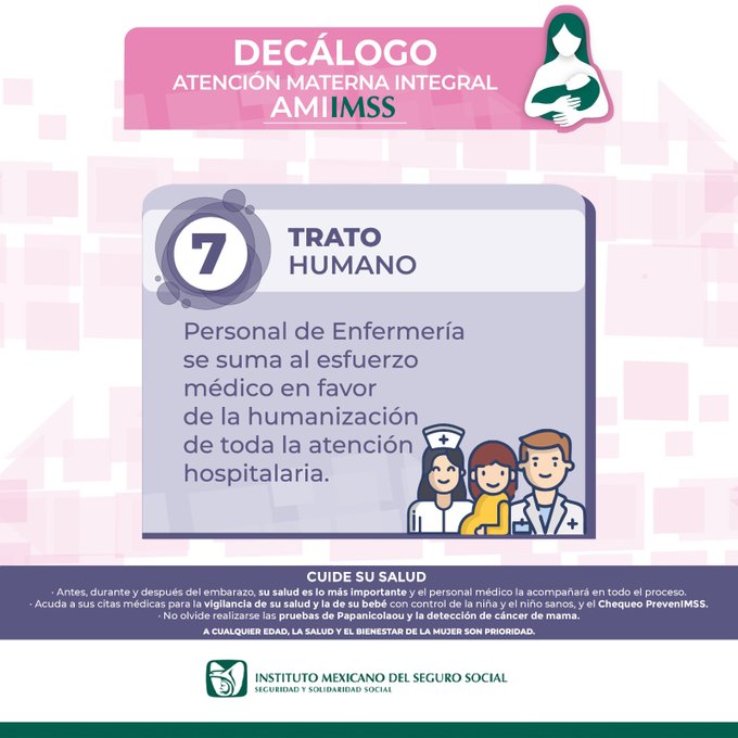 #AMIIMSS 🤰💚

El trato humano es fundamental en cada etapa del proceso materno 🤱✨ ¡Y es tu derecho!