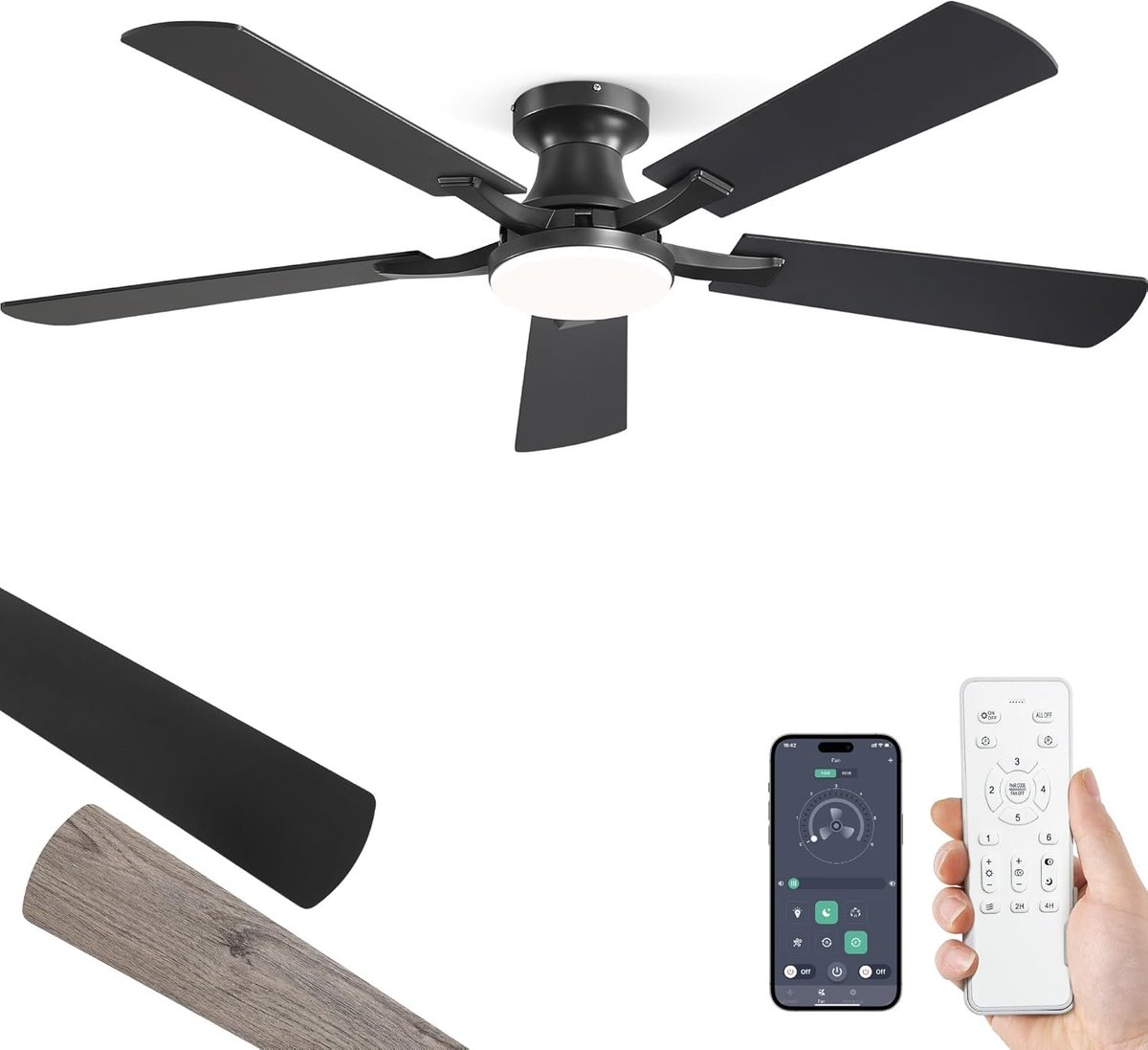 bargainhubdeals's tweet image. 52 Inch Ceiling Fan with Light, App&amp;amp;Remote Control, Flush Mount Low Profile, Dimmable 20W LED Light, Quiet Reversible Motor for Bedroom, Living Room, Apartment, Black  For  $66.49 with  10% coupon

sovrn.co/z2ct910

#Deals #CeilingFanLight