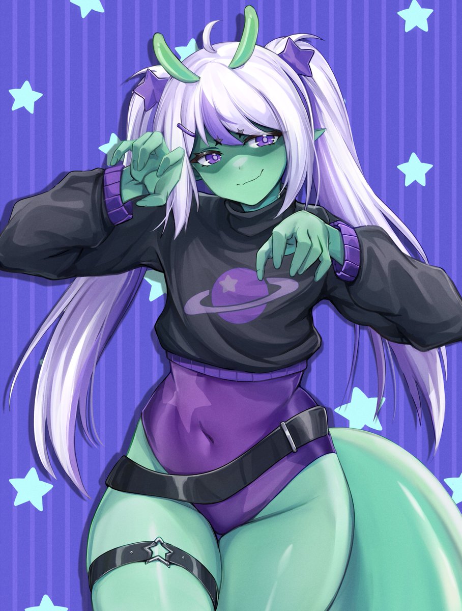 MileenaMartian's tweet photo. welcome home :3 ready to help me raise my kind’s population? 👽

#vtuber #envtuber #mARTwork https://t.co/tjYT4Y4JDm