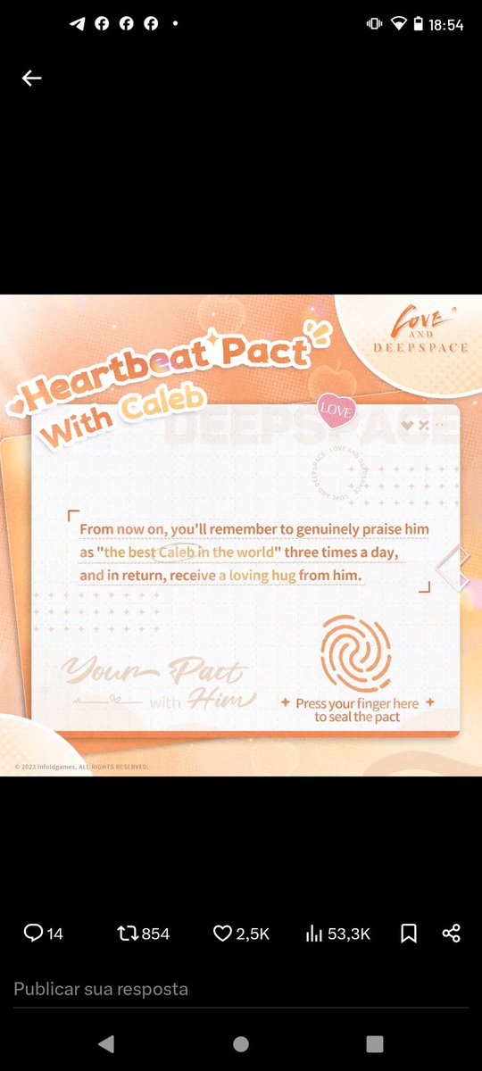 Brunyaah's tweet photo. @Love_Deepspace #HeartbeatPact COME TO 50/50, CALEB! Or earlier if you want 🥺 https://t.co/oCKTAraJBL