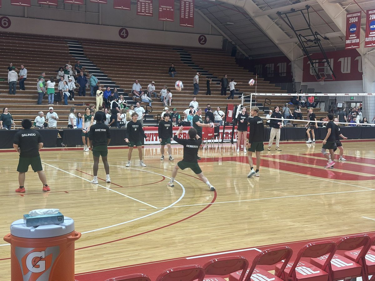 Knights warming up before their State Semifinal match up with Mount Vernon High School.