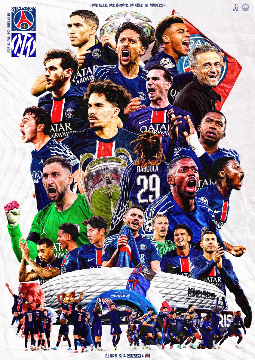 psg_updates011's tweet photo. • Jour de Finale 🏆🔴🔵

⚔️ PSG - Inter Milan
🗓️ Finale @ChampionsLeague 
🏟️ Allianz Arena, Munich
📺 21h00 sur @canalplus &amp; @M6Groupe 

[🎨 : @LoHaDraw]

90min pour marquer l’histoire, le match d’une vie, ALLEZ @PSG_inside !!!!! ❤️💙

#PSGINT | #UCLfinal https://t.co/eOICS9JA3P