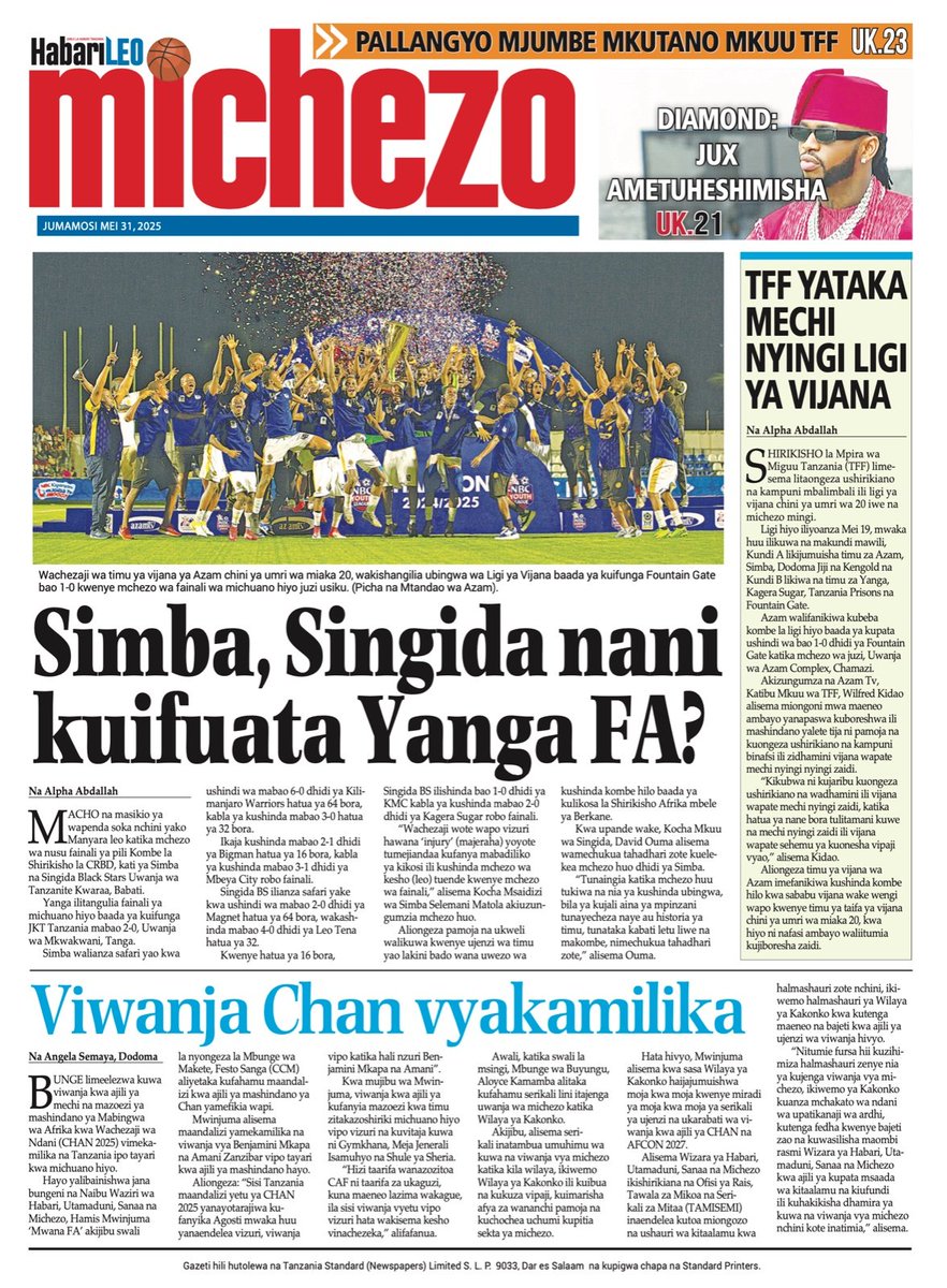Kurasa za mbele HabariLeo