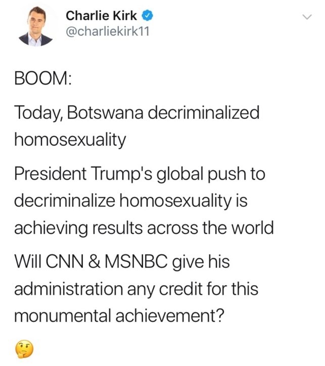 What did y'all think buttsex in Botswana meant? Vibes? Papers? Essays?