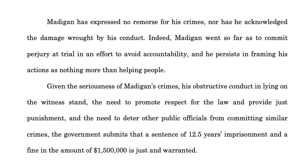#BREAKING Federal prosecutors ask a judge to sentence ex-Illinois House Speaker Michael J. Madigan to 12.5 years in prison