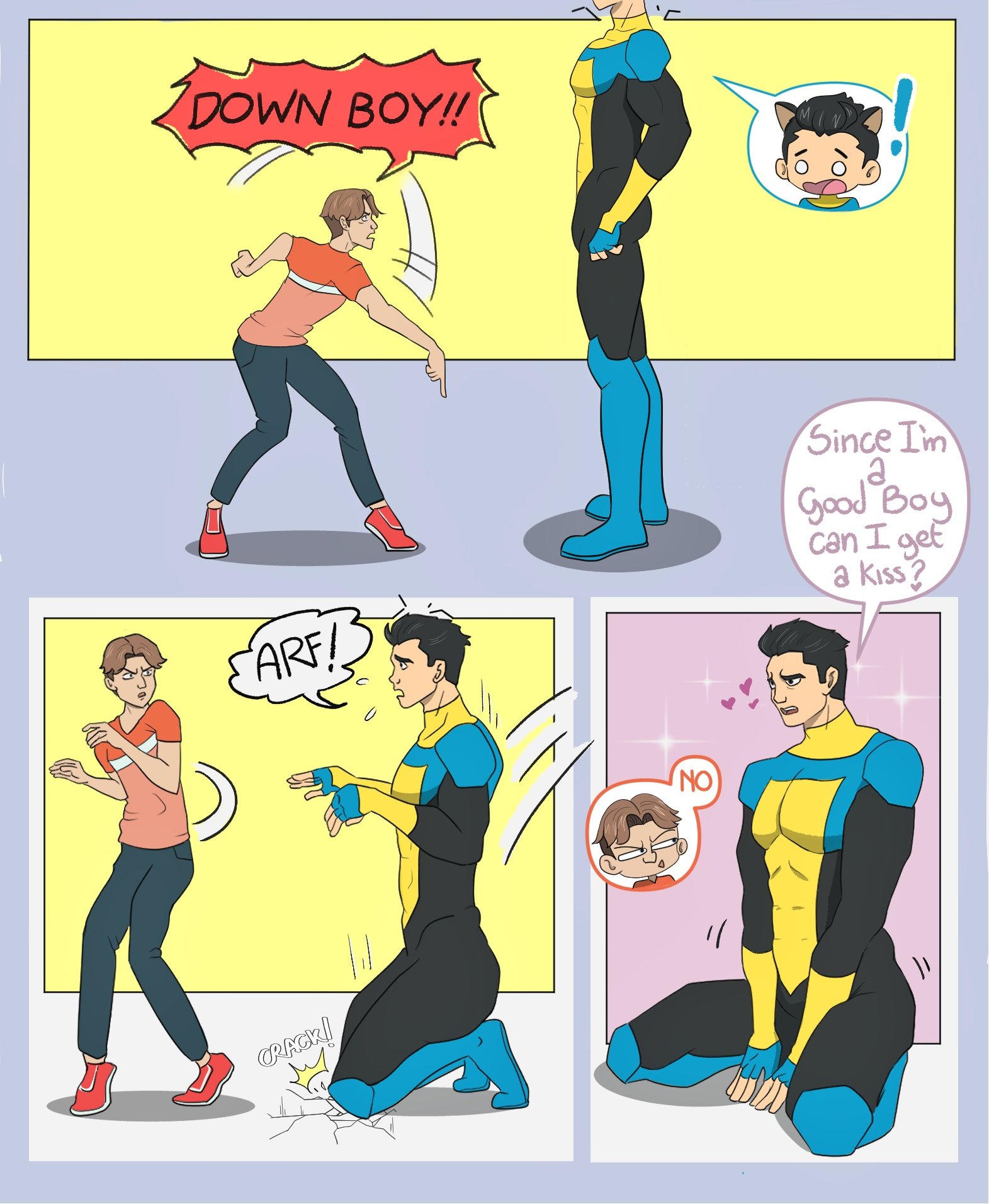 Mega-Mark on X: I HAD to draw this with MegaMark 🫣 William being a little  mean here 😈 willmark imisswilliam williamclockwell masklessmark  invinciblefanart INVINCIBLE gt t.coNFiONG7j38  X