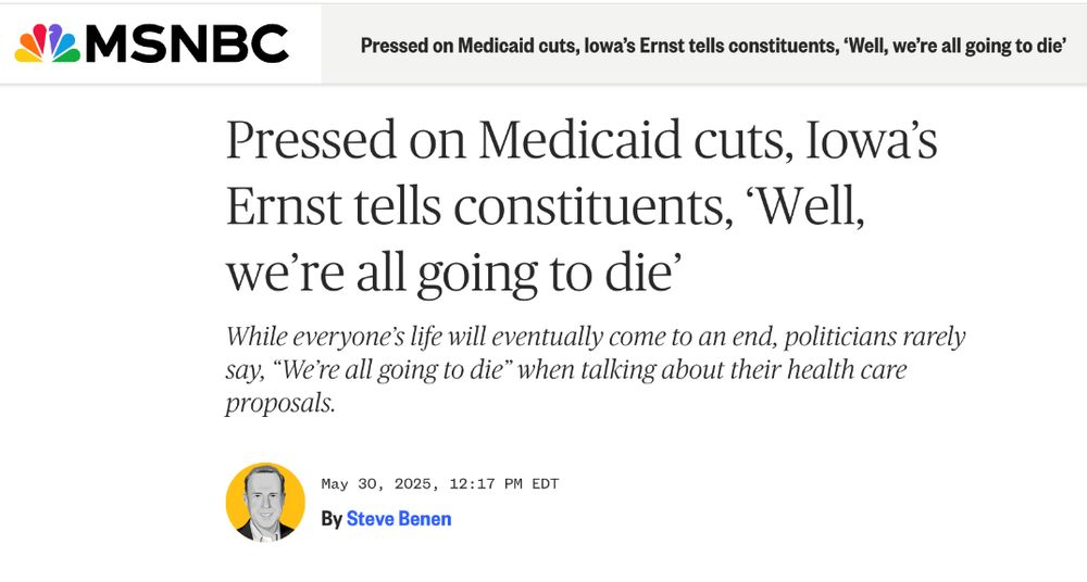 FrankConniff's tweet photo. Credit where credit is due: "We're all going to die" is the first thing any Republican has said in years that isn't a lie. https://t.co/wm4ZXW2VPT