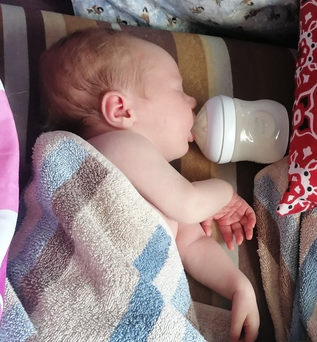 I keep on finding mini-me passed out with a bottle in her mouth, sometimes drinking in her sleep. Should I send her to the milkaholic anonymous?