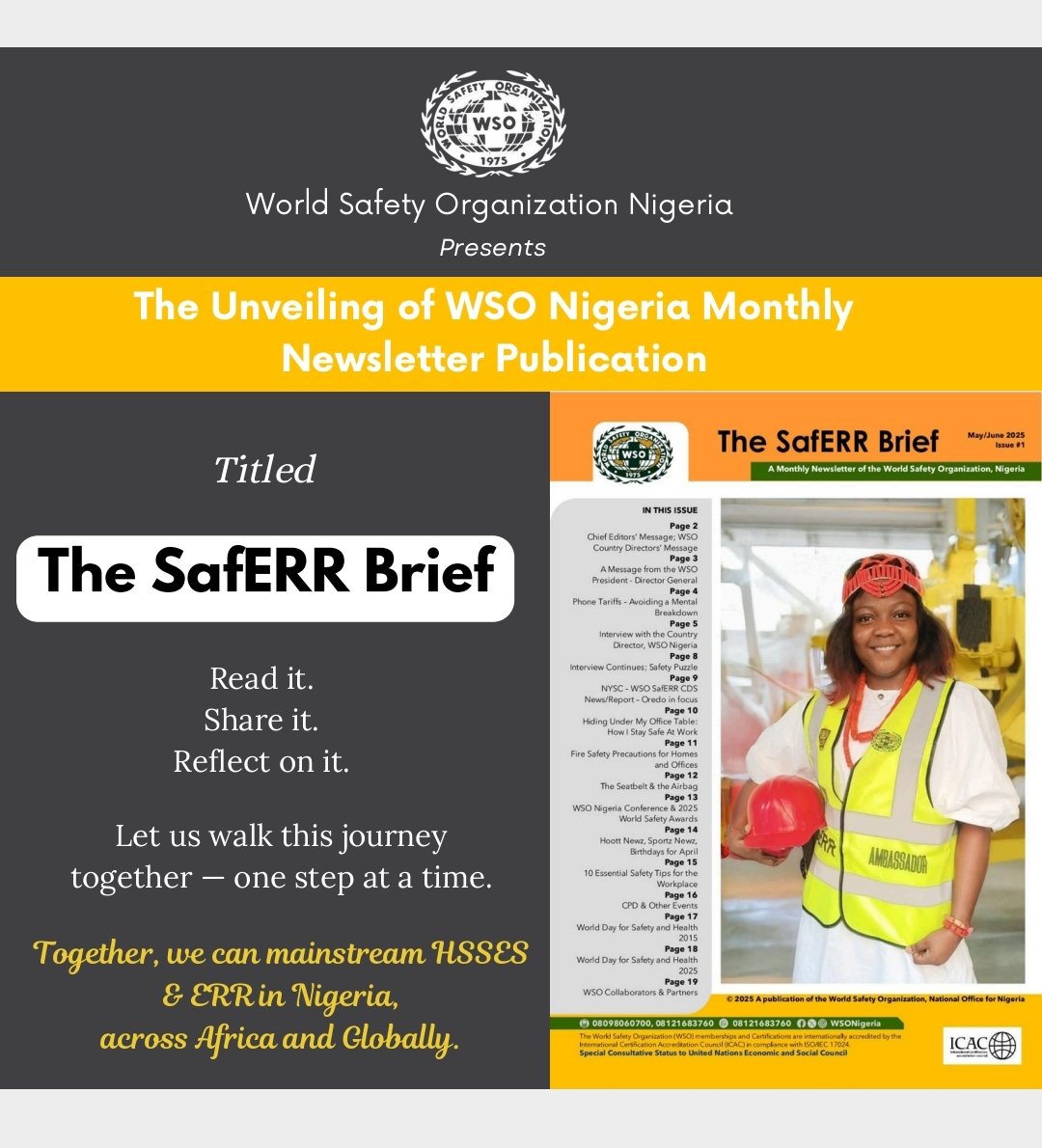 saferr.org/wp-content/upl…

It's finally official‼️
This 30th day of May, 2025, as we unveil the WSO Nigeria 
Newsletter Publication titled, *The SafERR Brief (TSB)*

Use the link above 👆🏼to download it on the go, as you enjoy your weekend.🚩

- Read it. 
- Share it. 
- Reflect on