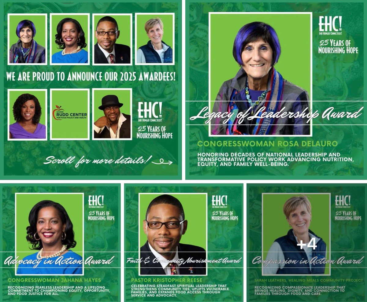 For 25 yrs, <a href="/EndHungerCT/">End Hunger Connecticut!</a> has worked to feed &amp; nourish our state through advocacy, direct outreach, &amp; community education. I am honored to receive the Advocacy in Action Award recognizing my efforts to ensure people are fed.