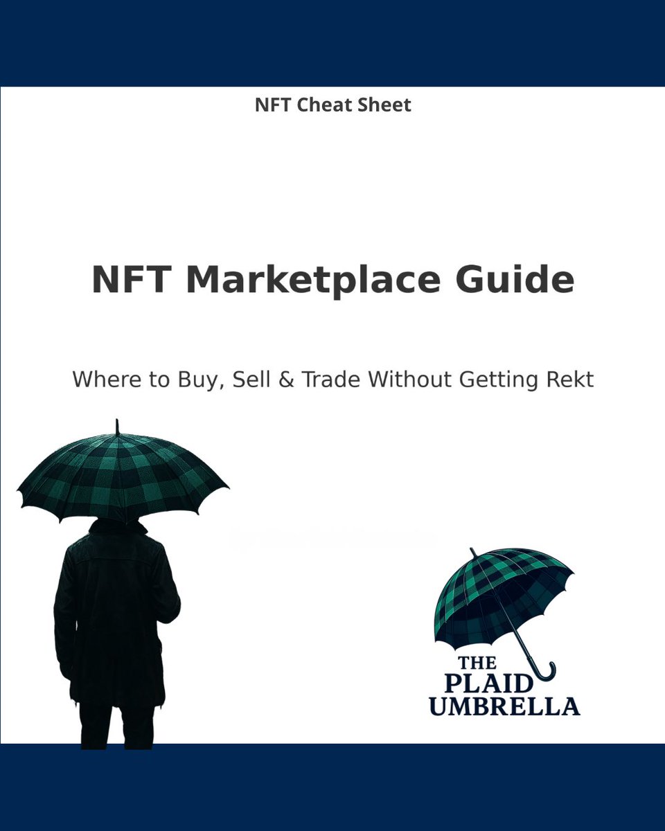 Plaid_Umbrella's tweet image. Welcome to the wild world of NFTs. 

Whether you’re here to flex, flip, or fund your next creative project, this guide has you covered.

Let’s unlock the marketplaces that matter.

#NFTGuide #DigitalAssets #ThePlaidUmbrella 
#CryptoFlex #NFTStrategy
