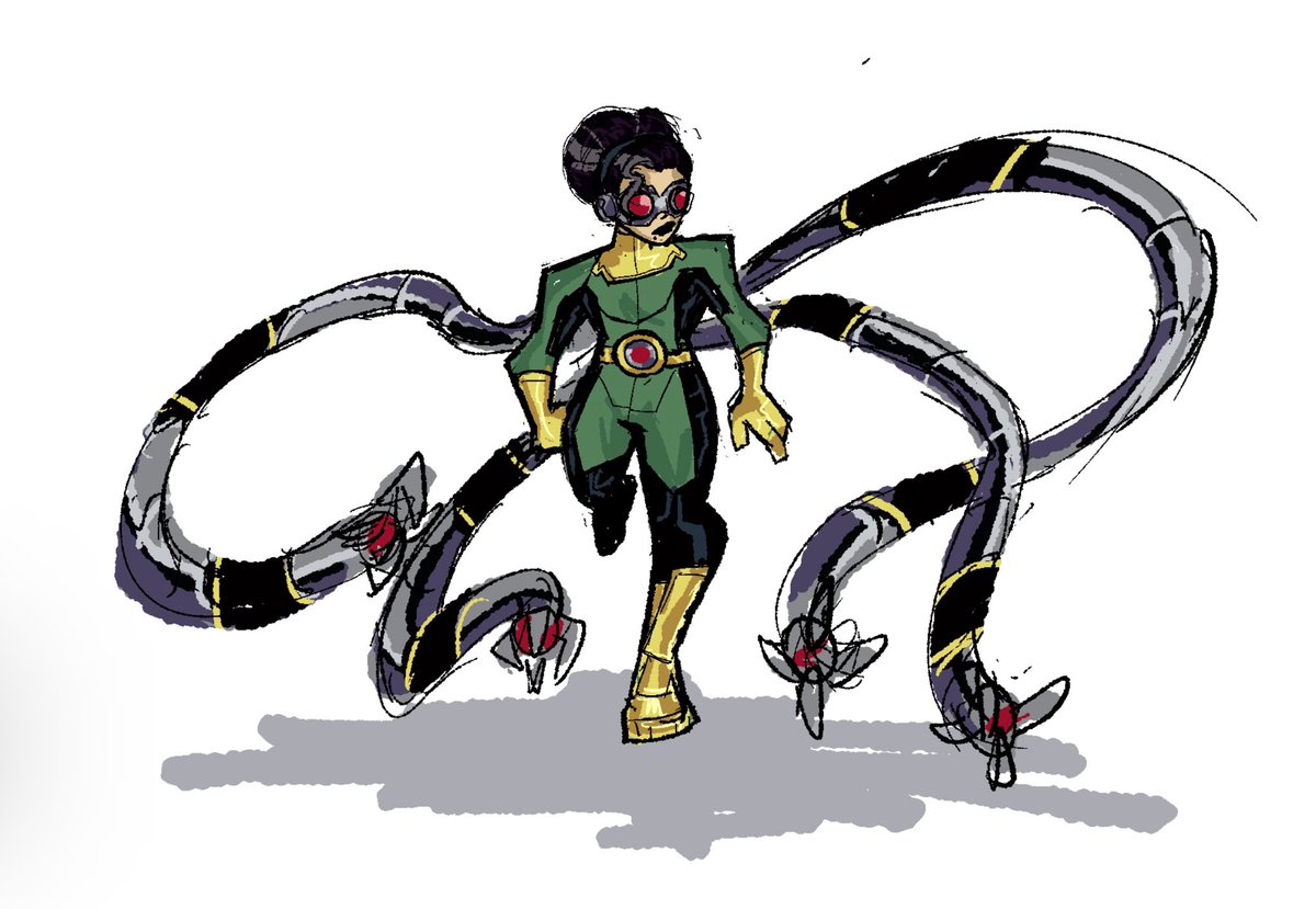 joeyofkrakoa's tweet image. “Such an interesting new suit you have there, arachnid. Whatever it is, I’m going to enjoy peeling it away from your cold body to study.”

Olivia Octavius • Doctor Octopus.
#DocOck by @waywardwes!