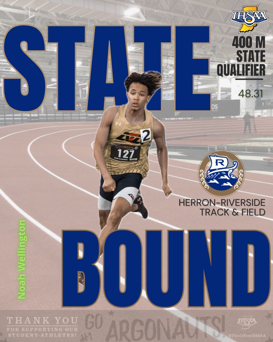 Congratulations to Noah for placing 2nd in the 400m (48.31) at Regionals and becoming the 1st Riverside athlete - in any sport - to qualify for the State Championships! ⚓️