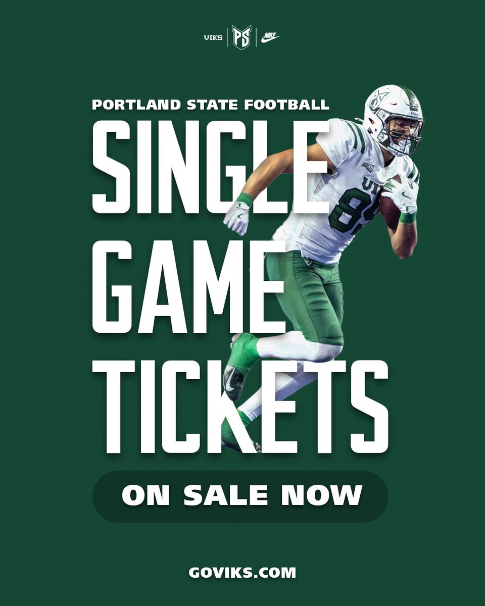 Board The Ship. 👐

Single-game tickets for all of this fall's home football games are on sale now. Purchase via the links below.

Hillsboro Stadium 🎟️: portlandstate.universitytickets.com/w/?cid=166
Providence Park 🎟️: seatgeek.com/portland-state…

#GoViks | #DefendTheShip