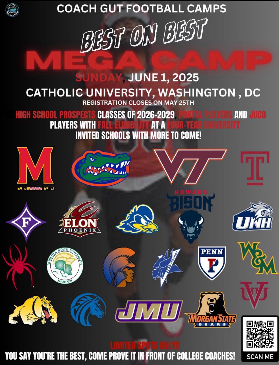 Jayden wills (@jaydenwills26) on Twitter photo I will be attending Coach Gutβs Mega Camp this Sunday at <a href="/CatholicU_FB/">πΎπΌππππππΎ π πππππ½πΌππ</a>
<a href="/SMAC_Football/">SMAC Football</a> <a href="/WilliamDinkin10/">Coach William Dinkins</a> <a href="/CoachPrather_/">Kortez Prather</a> <a href="/FTRreport/">Fast Track Recruits</a> I will be attending Coach Gutβs Mega Camp this Sunday at <a href="/CatholicU_FB/">πΎπΌππππππΎ π πππππ½πΌππ</a>
<a href="/SMAC_Football/">SMAC Football</a> <a href="/WilliamDinkin10/">Coach William Dinkins</a> <a href="/CoachPrather_/">Kortez Prather</a> <a href="/FTRreport/">Fast Track Recruits</a>