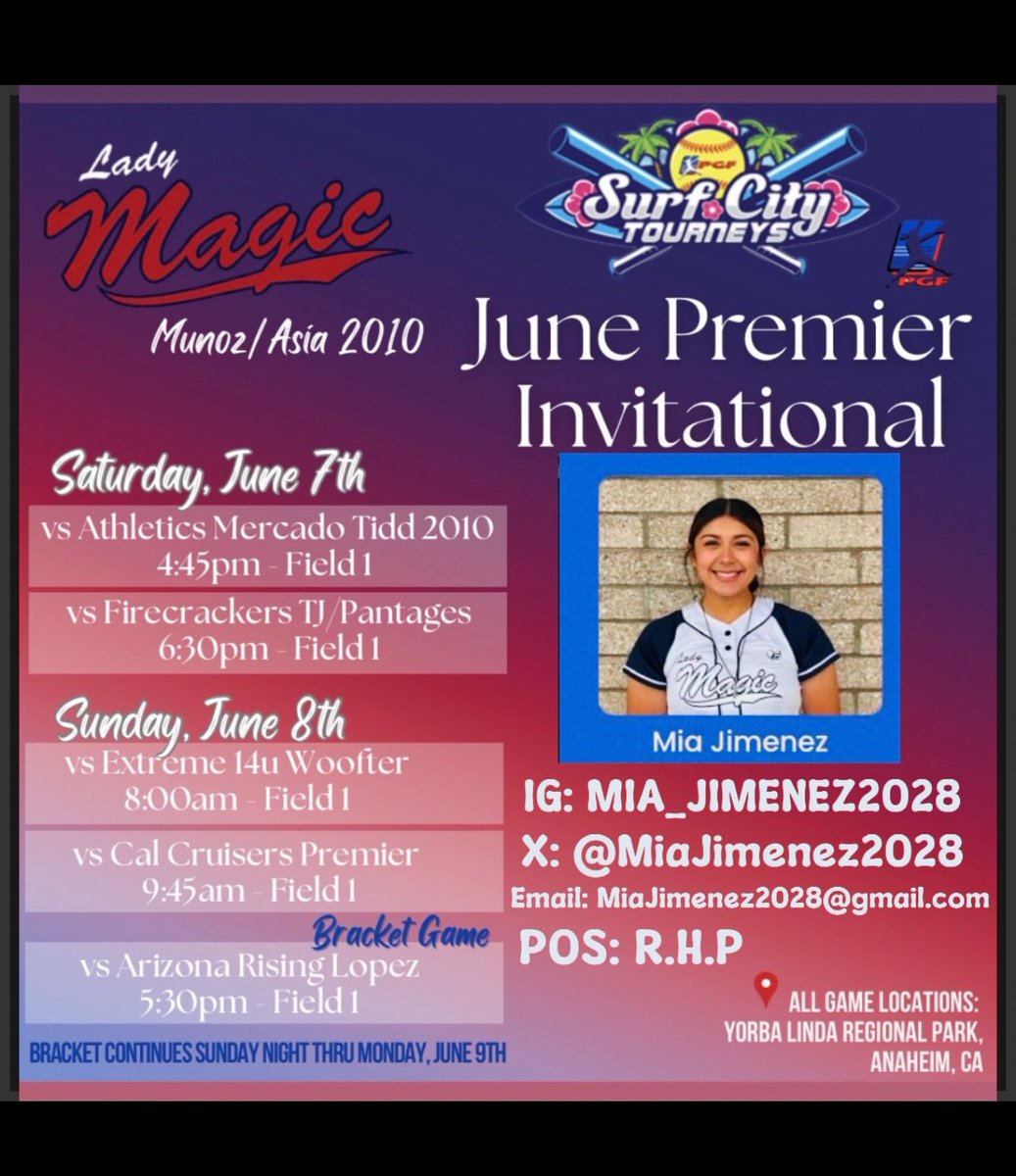 Mia Jimenez (@miajimenez2028) on Twitter photo Travel Ball has officially started 🔥June Premier Invitational, see you there 🥎🥎✝️✝️.<a href="/LM_Munoz_Asia/">Lady Magic Munoz- Asia</a> <a href="/ACU_Softball/">ACU Softball</a> <a href="/coachkoons/">Jo Koons</a> <a href="/CoachTarr/">Heather Tarr 🦄 💜</a> <a href="/MelyssaLombardi/">Melyssa Lombardi</a> <a href="/CoachSpencerCal/">Chelsea Spencer</a> <a href="/OregonSB/">Oregon Softball</a> <a href="/fearny37/">Kendall Fearn</a> <a href="/AztecSoftball/">San Diego State Softball</a> <a href="/UWSoftball/">Washington Softball</a> <a href="/TexasTechSB/">Texas Tech Softball</a> <a href="/CoachDowns42/">Coach Downs</a> <a href="/CoachMandy13/">Mandy Sansbury🥎</a> <a href="/JackNLucysDad/">Justin lewis</a> Travel Ball has officially started 🔥June Premier Invitational, see you there 🥎🥎✝️✝️.<a href="/LM_Munoz_Asia/">Lady Magic Munoz- Asia</a> <a href="/ACU_Softball/">ACU Softball</a> <a href="/coachkoons/">Jo Koons</a> <a href="/CoachTarr/">Heather Tarr 🦄 💜</a> <a href="/MelyssaLombardi/">Melyssa Lombardi</a> <a href="/CoachSpencerCal/">Chelsea Spencer</a> <a href="/OregonSB/">Oregon Softball</a> <a href="/fearny37/">Kendall Fearn</a> <a href="/AztecSoftball/">San Diego State Softball</a> <a href="/UWSoftball/">Washington Softball</a> <a href="/TexasTechSB/">Texas Tech Softball</a> <a href="/CoachDowns42/">Coach Downs</a> <a href="/CoachMandy13/">Mandy Sansbury🥎</a> <a href="/JackNLucysDad/">Justin lewis</a>
